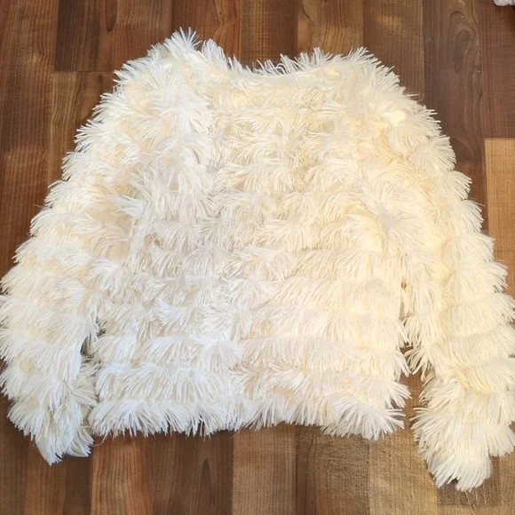 She + Sky Faux Furry Jacket Cream - Picture 4 of 4